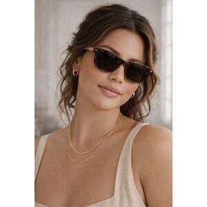 NYMOS Brown Square Sunglasses Tortoise Frame w Case Cloth NWOT